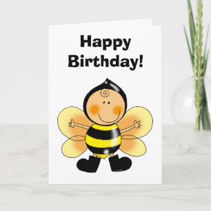 Carte Joyeux anniversaire ! (costume d'abeille)