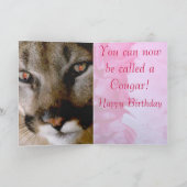 Carte Joyeux anniversaire, Cougar (Intérieur)