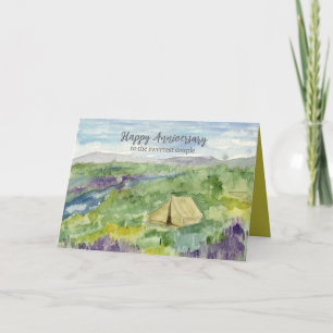 Carte Joyeux Anniversaire Couple Camping Fleur du Désert