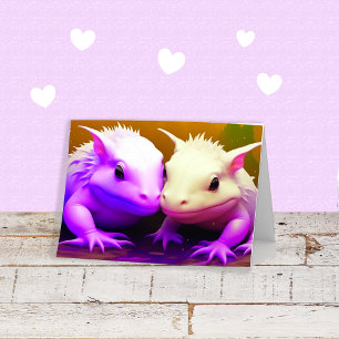 Carte Joyeux Anniversaire Couple de Cute Axolotl Amour a