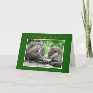 Carte Joyeux Anniversaire Couple de Loutres