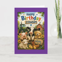 Joyeux Anniversaire Cousin Animaux de la Ferme