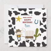 Carte Joyeux anniversaire Cowboy avec impression de Vach (Devant)