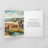 Carte Joyeux Anniversaire Cowboy salutation  (Intérieur)