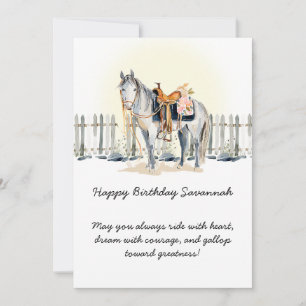 Carte Joyeux anniversaire Cowgirl Horse Lover Anniversai