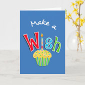 Carte Joyeux anniversaire Cupcake and Candle Greeting (Fleur jaune)