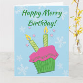 Carte Joyeux Anniversaire Cupcake Candles Card (Fleur jaune)
