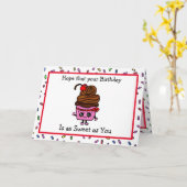 Carte Joyeux Anniversaire, Cupcake et Sprinkles Pun (Fleur jaune)