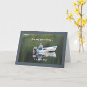 Carte Joyeux Anniversaire Custom Fishing Quote Lac en Ba (Fleur jaune)