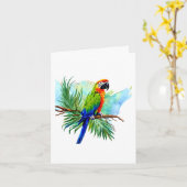 Carte Joyeux anniversaire | Cute AI Généré Macaw Parrot (Fleur jaune)