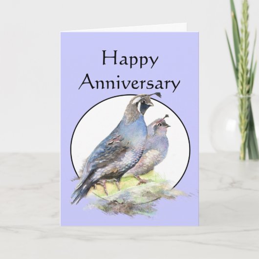 Carte Joyeux Anniversaire Cute California Quail Birds (Devant)