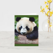 Carte Joyeux Anniversaire Cute Panda Bear (Fleur jaune)
