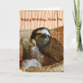 Carte Joyeux Anniversaire Cutie Pie Sloth (Devant)