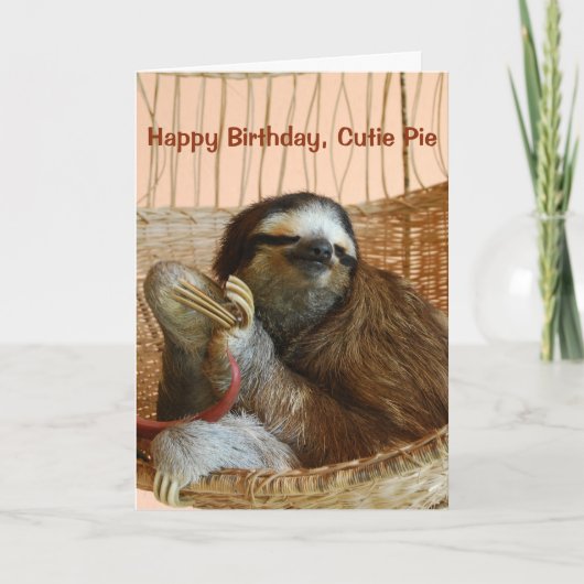 Carte Joyeux Anniversaire Cutie Pie Sloth (Devant)