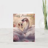 Carte Joyeux Anniversaire Cygnes (Devant)