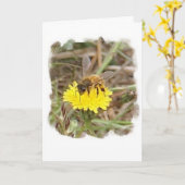 Carte Joyeux anniversaire d'abeille (Fleur jaune)