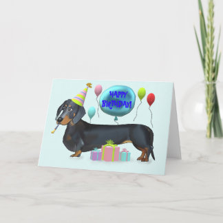 Carte Joyeux anniversaire Dachshund