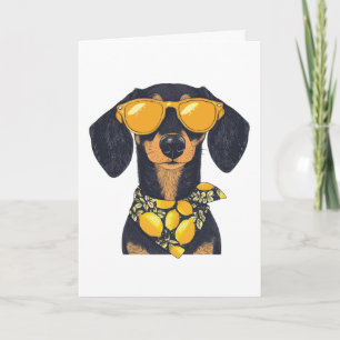 Carte Joyeux Anniversaire Dachshund Chien Lunettes de so