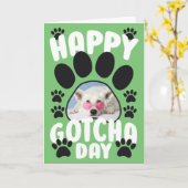 Carte Joyeux anniversaire d'adoption chien (Fleur jaune)