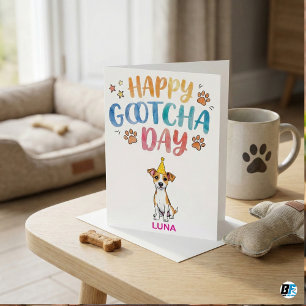 Carte Joyeux anniversaire d'adoption de chien Cute Gotch