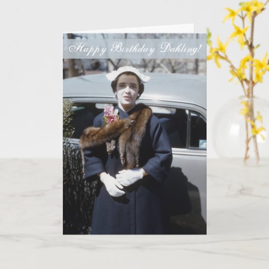 Carte Joyeux anniversaire Dahling Diva (Fleur jaune)