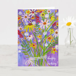 Carte Joyeux Anniversaire Daisy Bouquet Customisez-le !