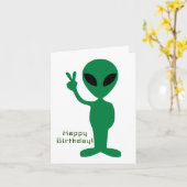 Carte Joyeux Anniversaire d'Alien Pacifique (Fleur jaune)