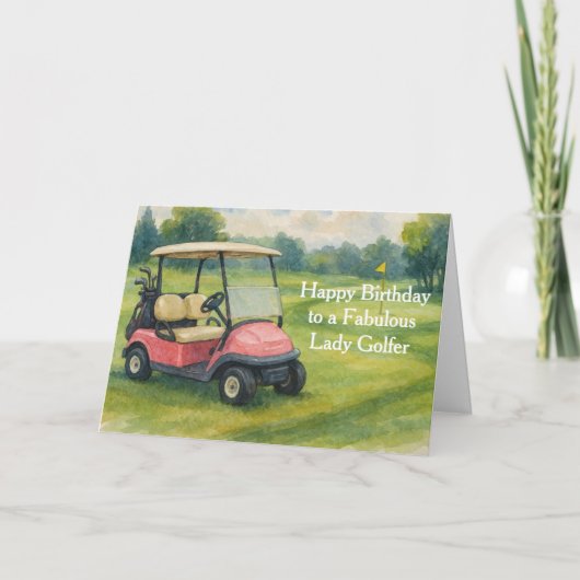 Carte Joyeux Anniversaire Dame Golfeuse (Devant)