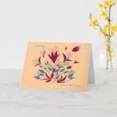 Carte Joyeux anniversaire, dans le Cantonese et anglais, (Fleur jaune)