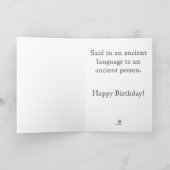 Carte Joyeux anniversaire… dans le latin ! (Intérieur)