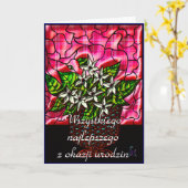 Carte Joyeux anniversaire dans le polonais (Fleur jaune)