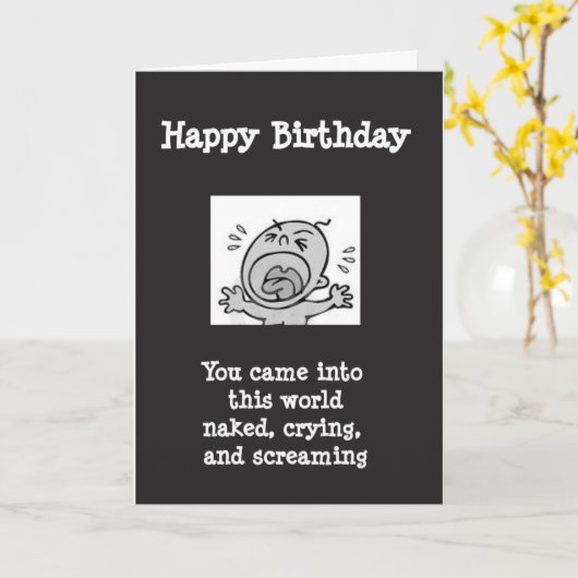 Carte Joyeux anniversaire dans l'étable (Fleur jaune)