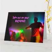 Carte Joyeux anniversaire - Danseurs faisant des mouveme (Fleur jaune)