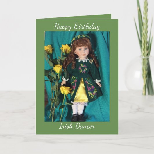 Carte Joyeux anniversaire danseuse irlandaise (Devant)