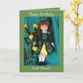 Carte Joyeux anniversaire danseuse irlandaise (Fleur jaune)