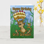 Carte Joyeux anniversaire d'arrière-petit-fils avec la (Fleur jaune)