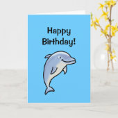 Carte Joyeux anniversaire ! (dauphin) (Fleur jaune)