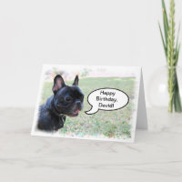 Joyeux anniversaire David French Bulldog Card