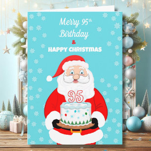 Carte Joyeux anniversaire de 95 ans Noël Santa