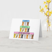 Carte Joyeux anniversaire de Arizona Cartoon Cats (Fleur jaune)