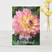Carte Joyeux anniversaire de BA ! Dahlia (Fleur jaune)