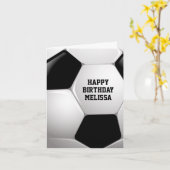 Carte Joyeux anniversaire de ballon de football (Fleur jaune)