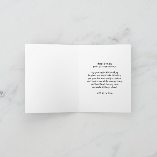 Carte Joyeux anniversaire de bébé (Intérieur)