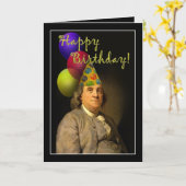 Carte Joyeux anniversaire de Ben Franklin (Fleur jaune)