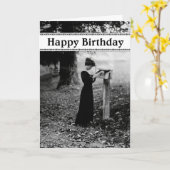 Carte Joyeux anniversaire de boîte aux lettres vintage (Fleur jaune)