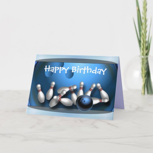 Carte Joyeux anniversaire de bowling (Devant)