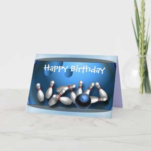 Carte Joyeux anniversaire de bowling (Devant)