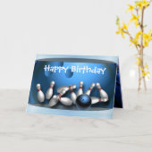 Carte Joyeux anniversaire de bowling (Fleur jaune)