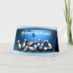 Carte Joyeux anniversaire de bowling
