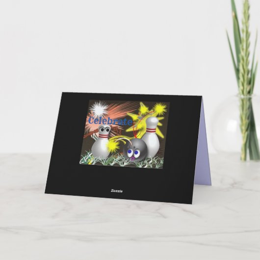 Carte Joyeux anniversaire de bowling (Dos)